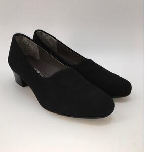 SAS San Antonio Shoes Lucia Pump Black Womens 6 Wide Heel Comfort Work Office
